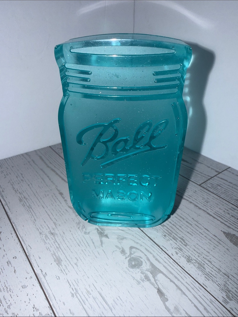 Resin Blue Mason Jar shelf sitter